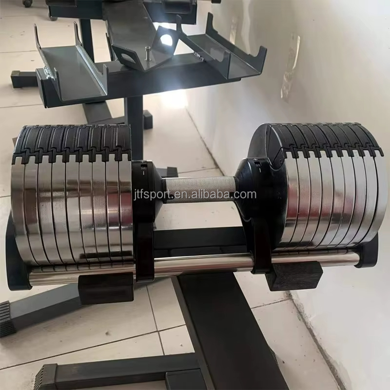 Adjustable Dumbbell Pair 40Kg - Profesjonalny chromowany metalowy regulowany hantel 40